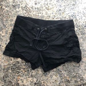 ana Black Fabric Short w Drawstring